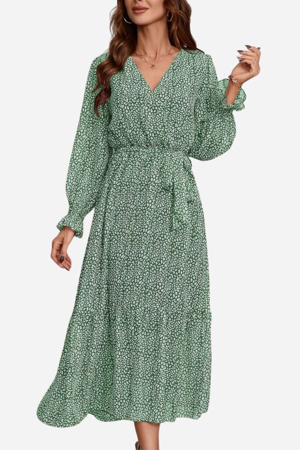 Floral Wrap Midi Dress