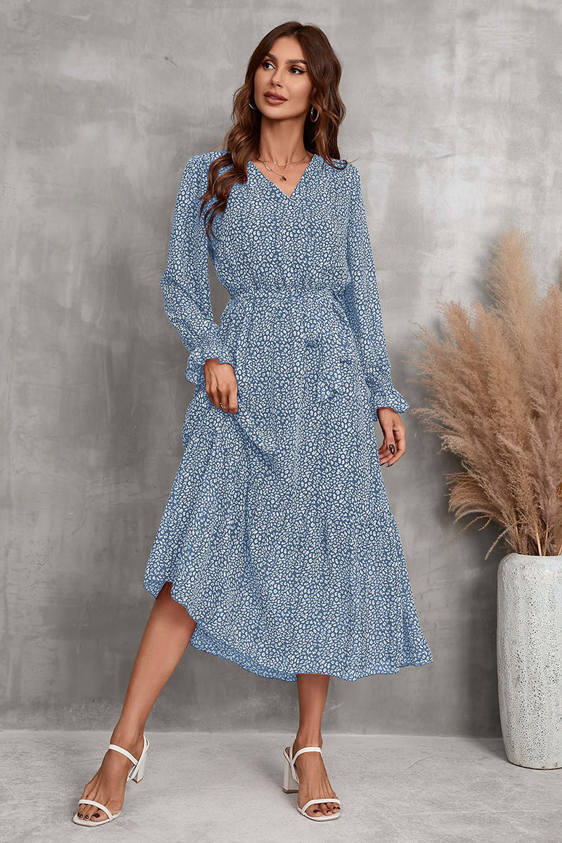 Floral Wrap Midi Dress