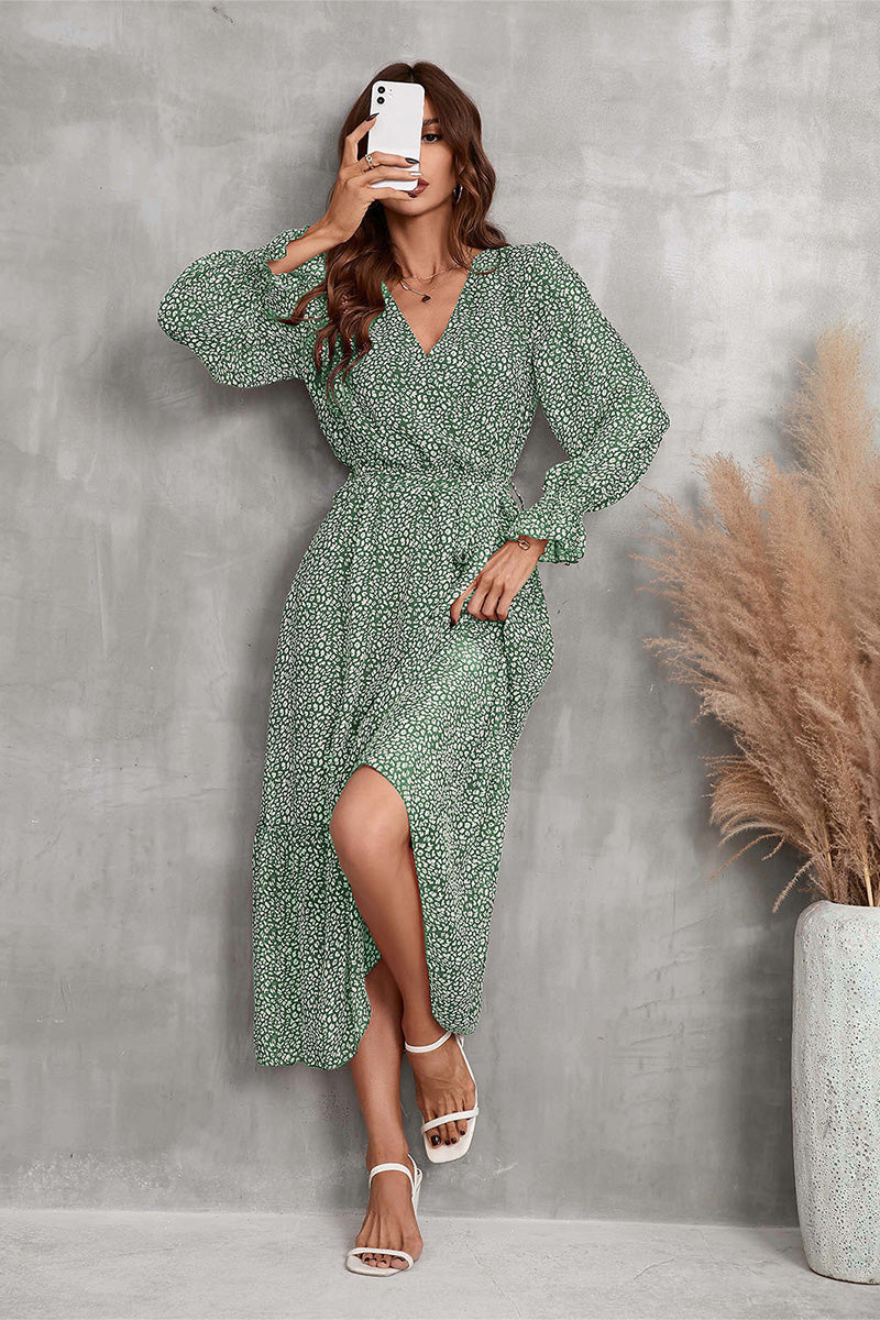 Floral Wrap Midi Dress