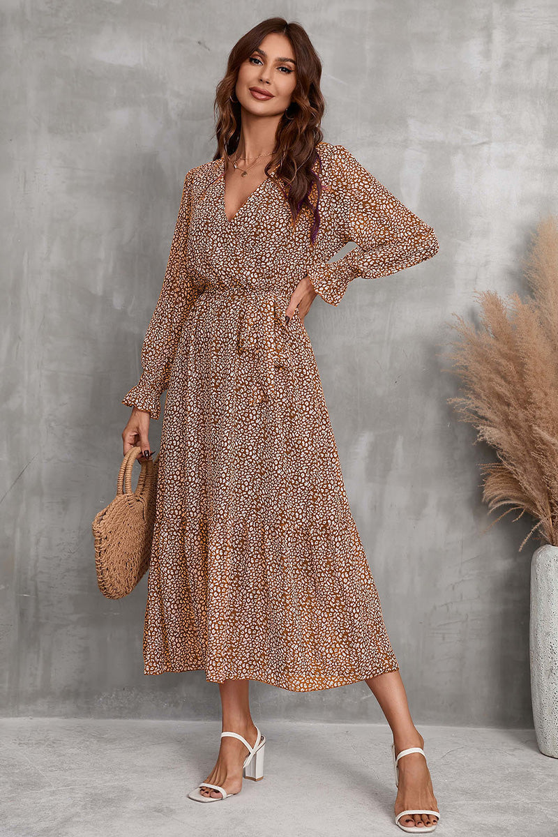 Floral Wrap Midi Dress