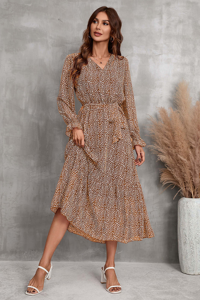 Floral Wrap Midi Dress