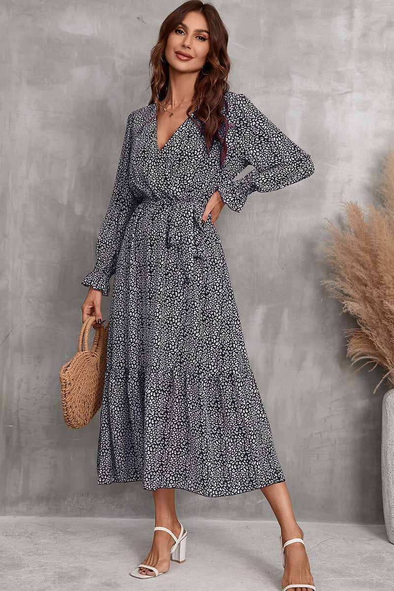 Floral Wrap Midi Dress