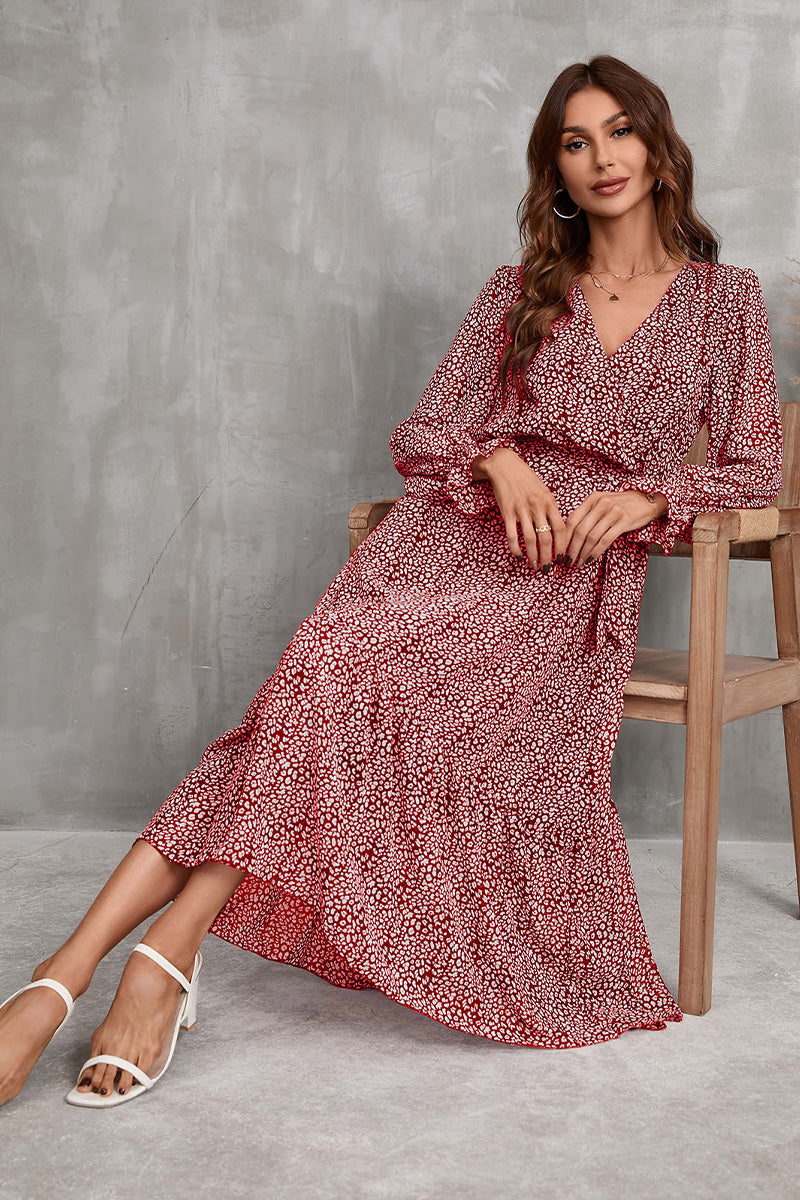 Floral Wrap Midi Dress