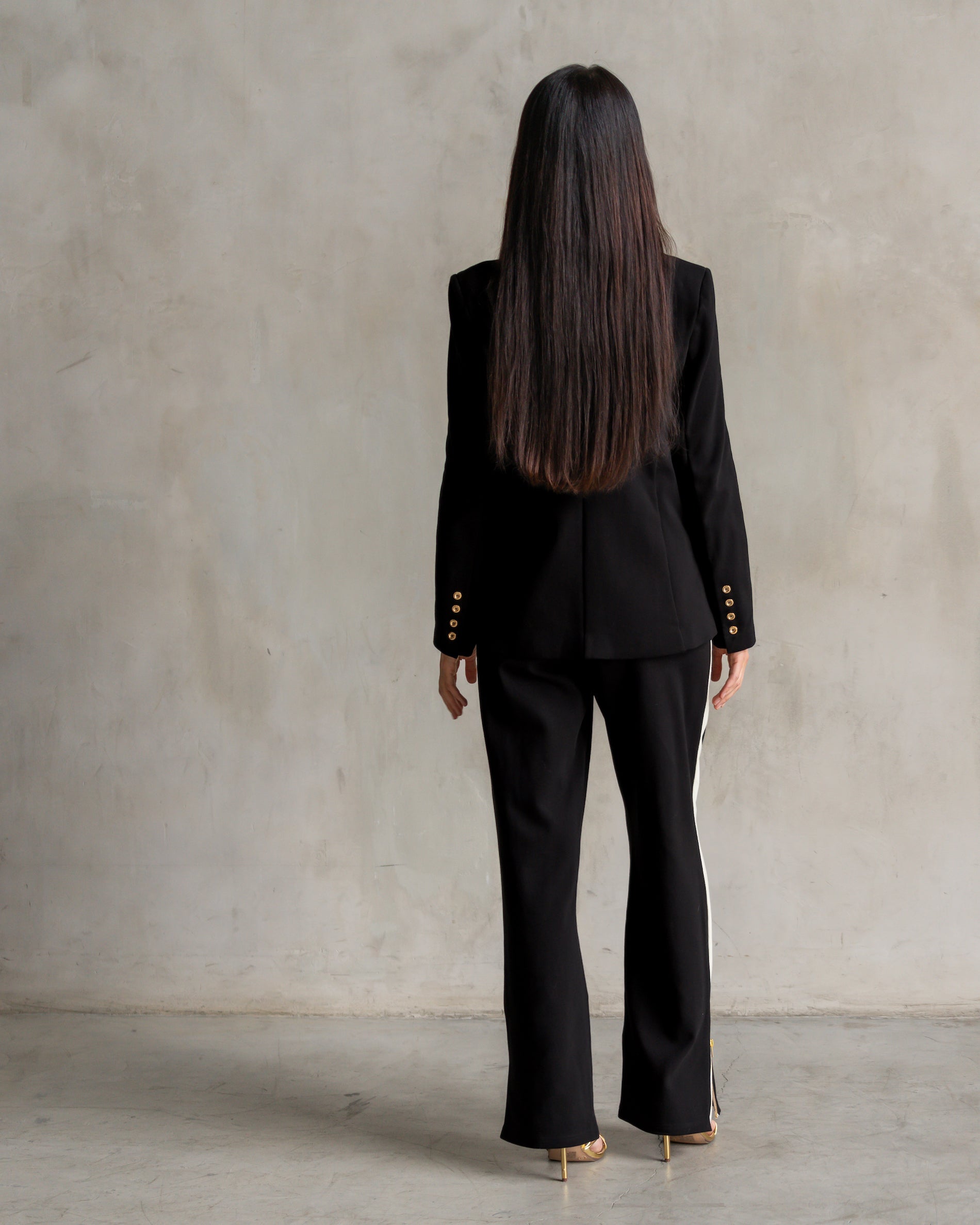 Black Interlock Trousers