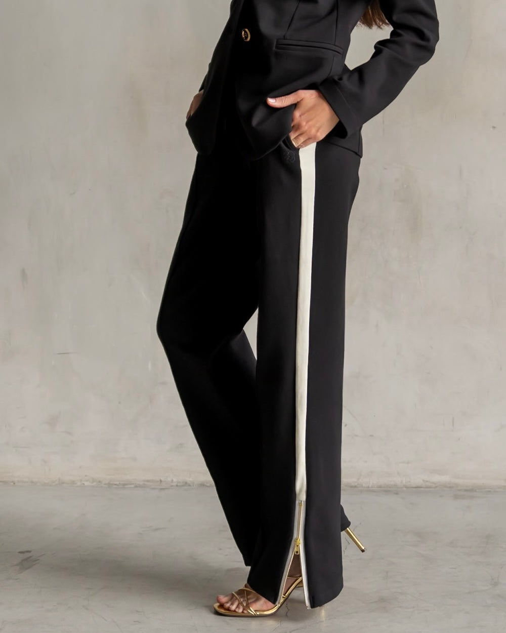 Black Interlock Trousers