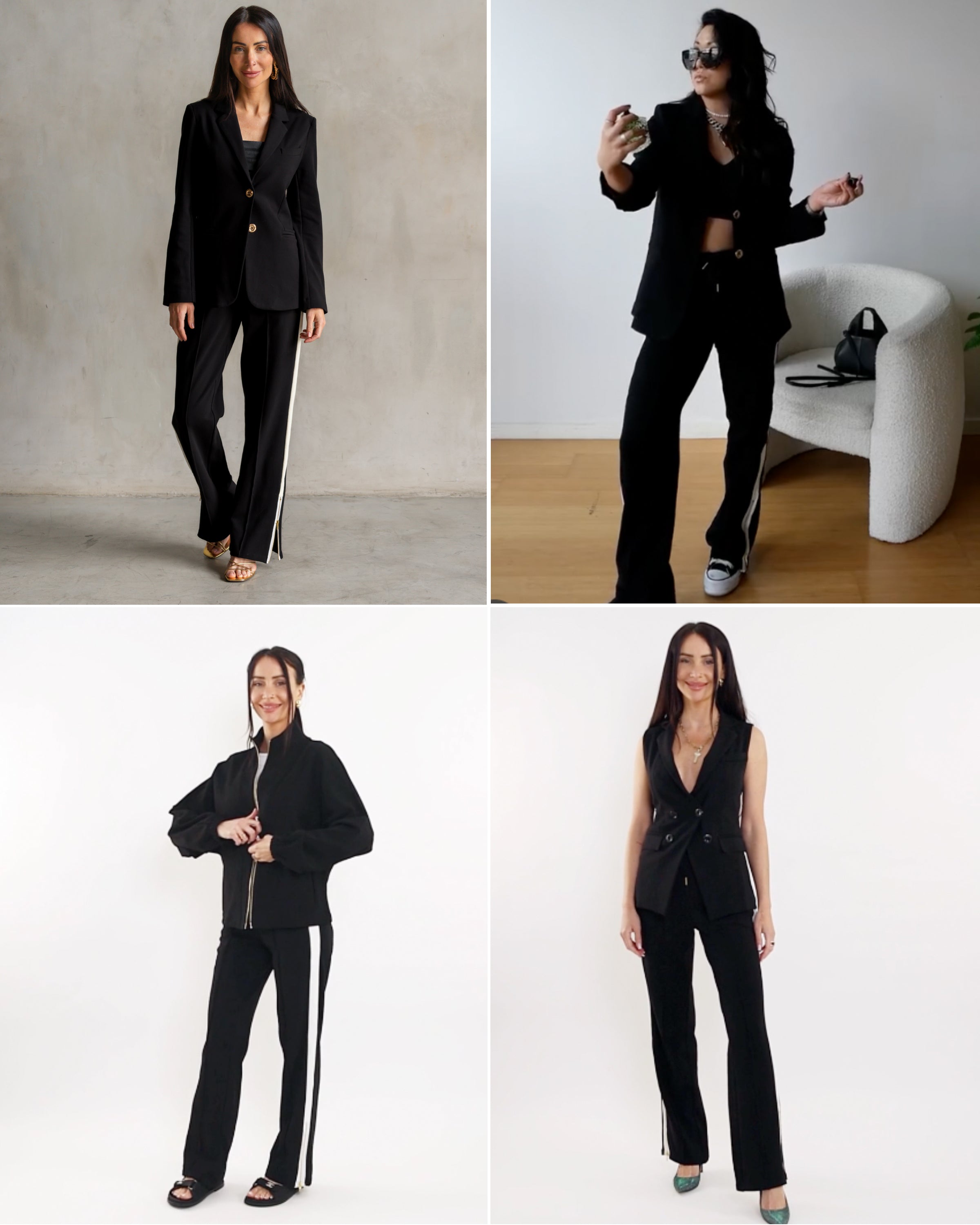Black Interlock Trousers