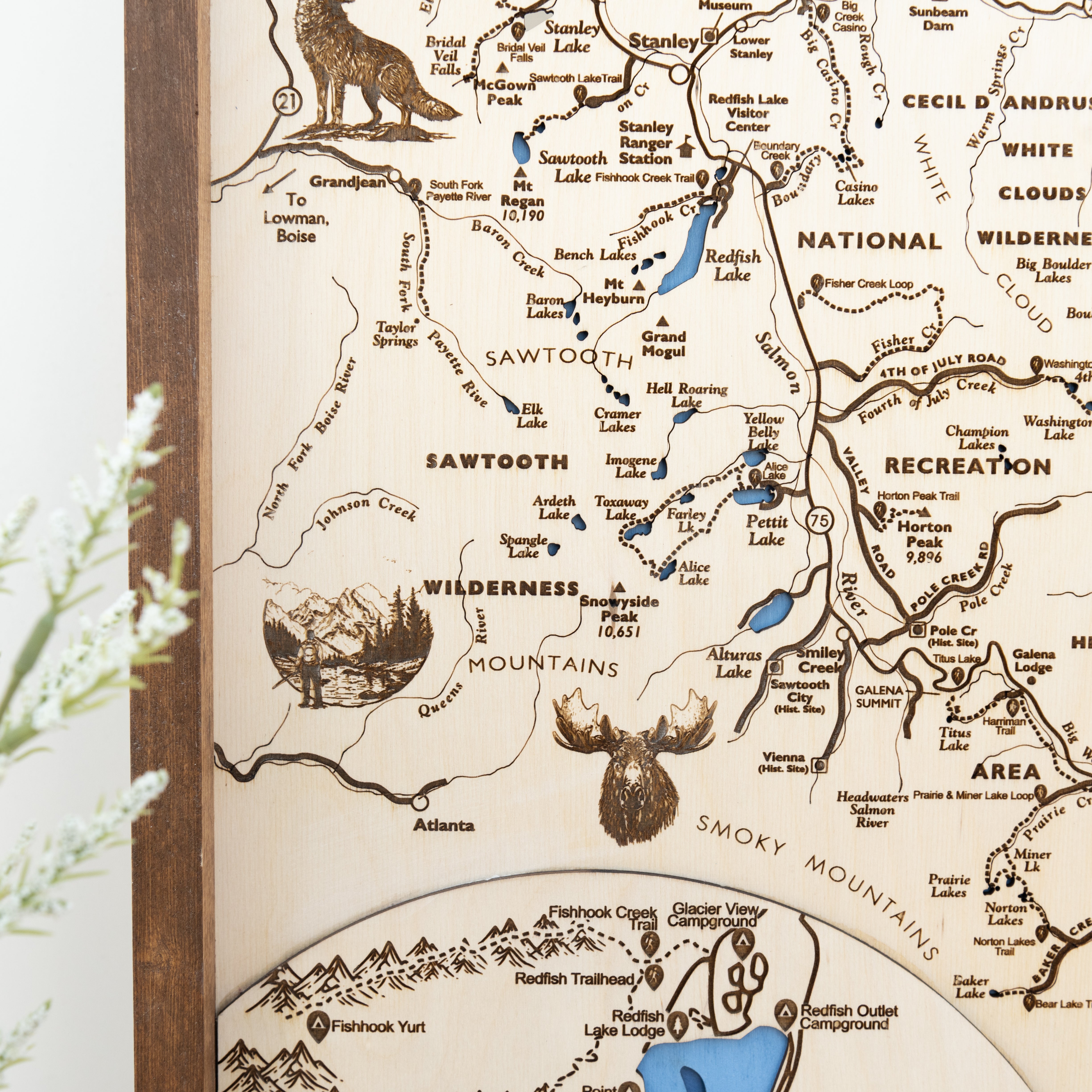 Sawtooth Map Sign | Framed Wall Art