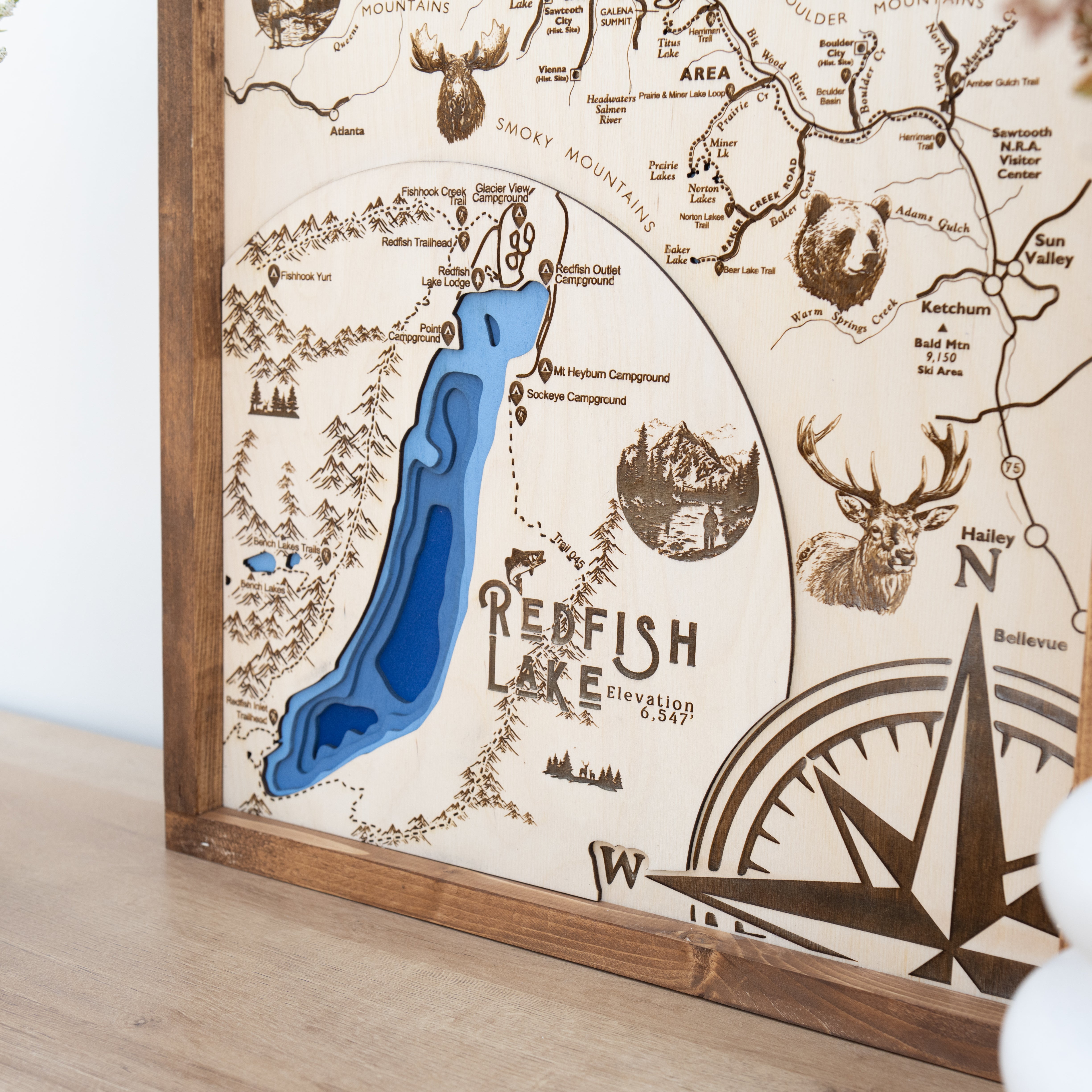 Sawtooth Map Sign | Framed Wall Art