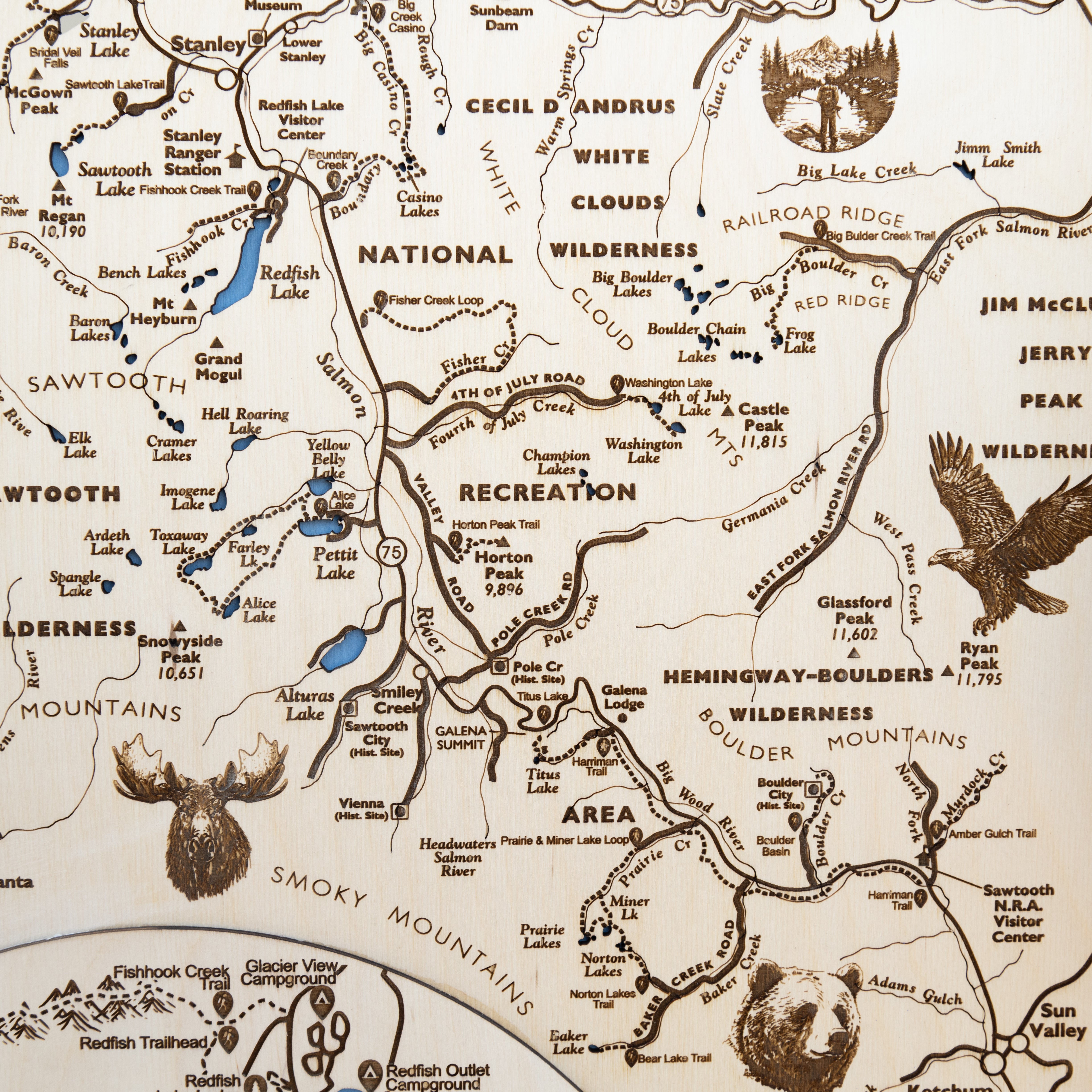 Sawtooth Map Sign | Framed Wall Art
