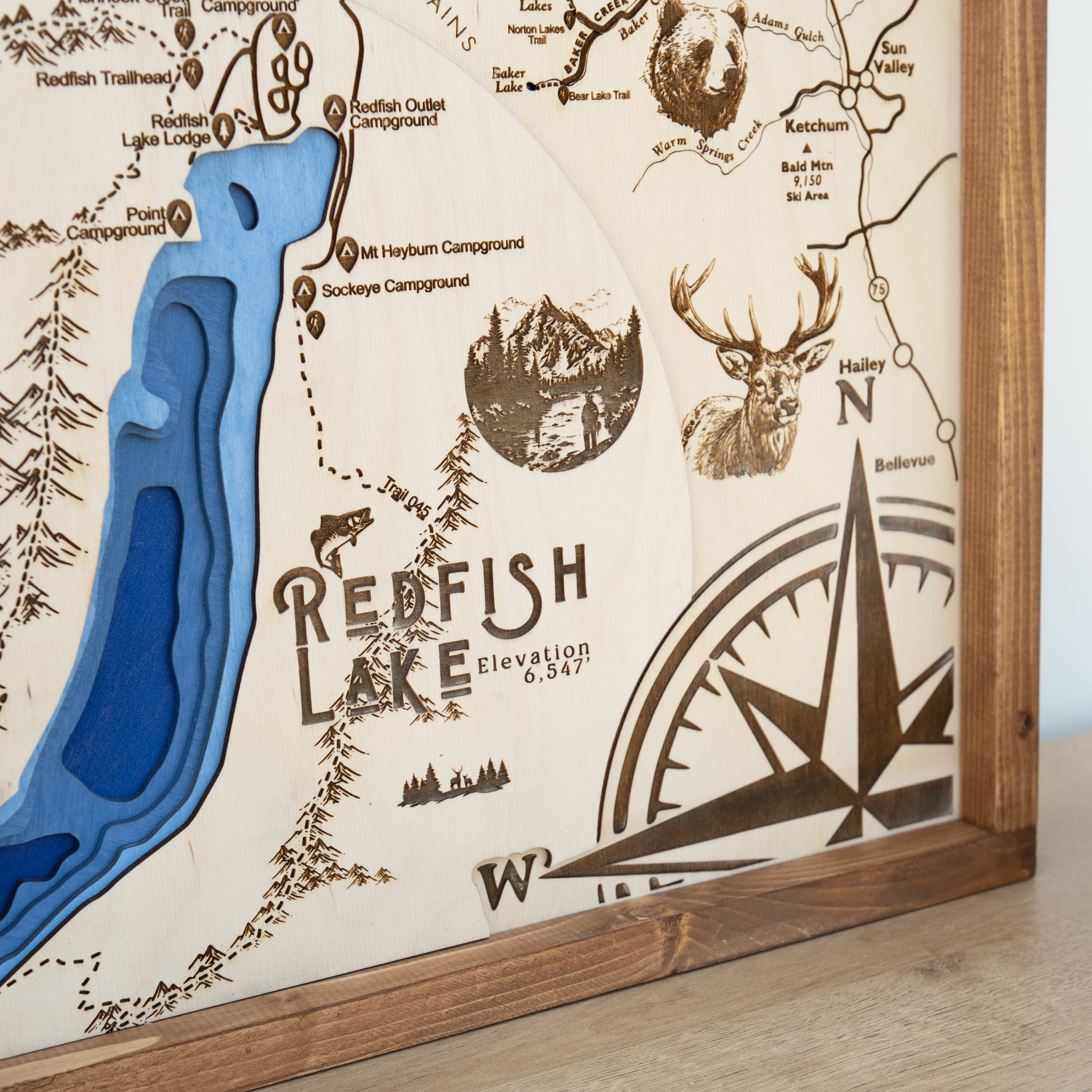 Sawtooth Map Sign | Framed Wall Art