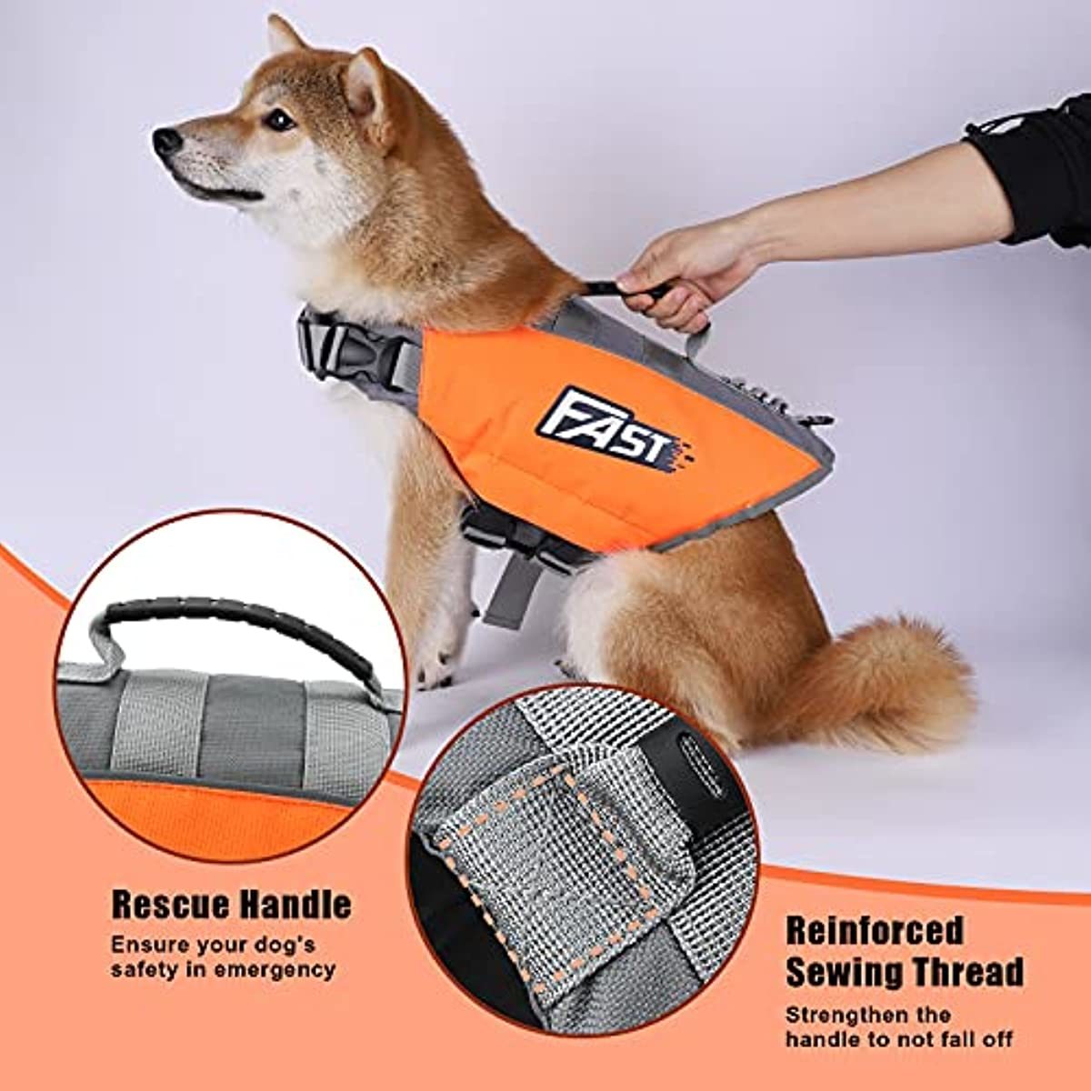 Reflective Dog Life Jacket with Rescue Handle